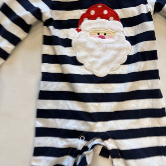 Christmas Santa Claus Pajamas 12 Months Three Sisters Brand Red Ruffle Blue - Picture 2 of 6